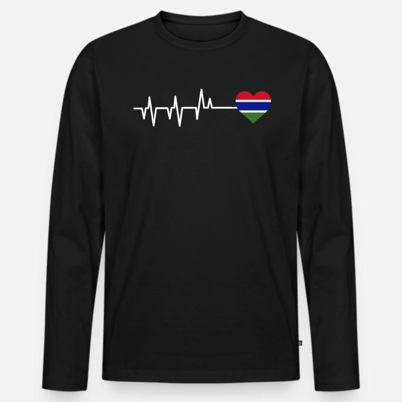 Gambia - Männer Premium Bio Langarmshirt - Schwarz