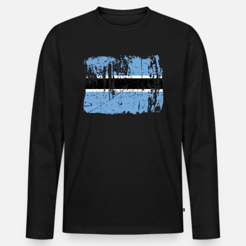 Botswana - Männer Premium Bio Langarmshirt - Schwarz