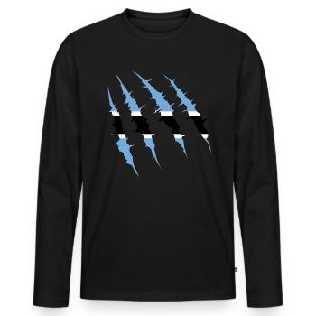 Botswana - Men's Premium Organic Long Sleeve Shirt - black - Front - Nico (187cm)