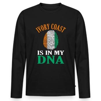 Côte d’Ivoire - T-shirt manches longues Premium bio Homme - noir - Devant - Nico (187cm)