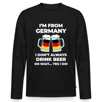 Dicton de bière allemande pour les Allemands en vacances - T-shirt manches longues Premium bio Homme - noir - Devant - Nico (187cm)