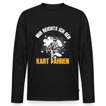 GoKart Rennkart Kart Rennfahrer Motorsport Karting - Männer Premium Bio Langarmshirt - Schwarz - Vorne - Nico (187cm)