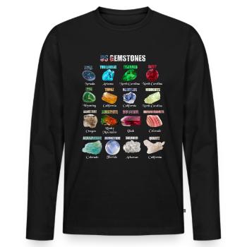 Minéraux et gemmes les plus importants aux USA - T-shirt manches longues Premium bio Homme - noir - Devant - Nico (187cm)