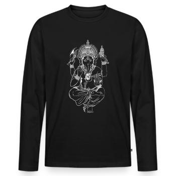 Ganesha Pour les amateurs de yoga - T-shirt manches longues Premium bio Homme - noir - Devant - Nico (187cm)