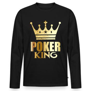 POKER KING online - Men's Premium Organic Long Sleeve Shirt - black - Front - Nico (187cm)