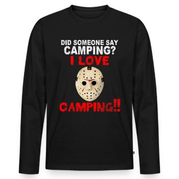 Jason Friday 13 HALLOWEEN - T-shirt manches longues Premium bio Homme - noir - Devant - Nico (187cm)