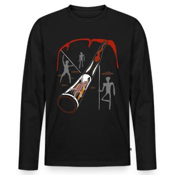 Didgeridoo Didjeridu Instrument - Männer Premium Bio Langarmshirt - Schwarz - Vorne - Nico (187cm)