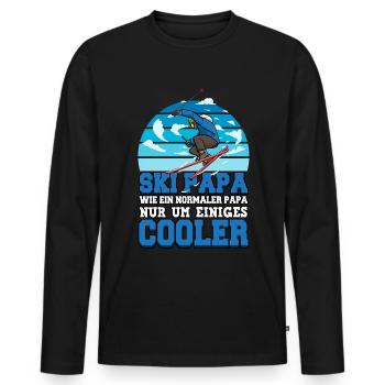Ski Skipiste Skiurlaub Skigebiet Apres Ski Spruch - Männer Premium Bio Langarmshirt - Schwarz - Vorne - Nico (187cm)