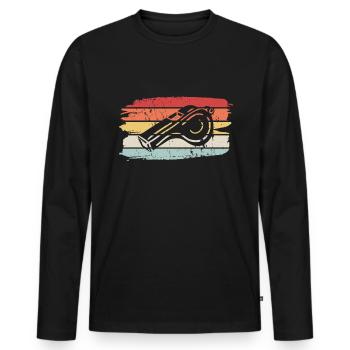 Arbitre Shiri Sifflet De l’Arbitre Sifflet - T-shirt manches longues Premium bio Homme - noir - Devant - Nico (187cm)