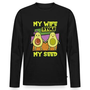 Pregnant My Wife Stole My Gender Reveal Baby - Männer Premium Bio Langarmshirt - Schwarz - Vorne - Nico (187cm)