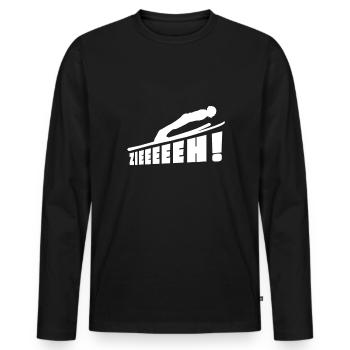 Ski jumping Ski jumper Winter sports - Men's Premium Organic Long Sleeve Shirt - black - Front - Nico (187cm)