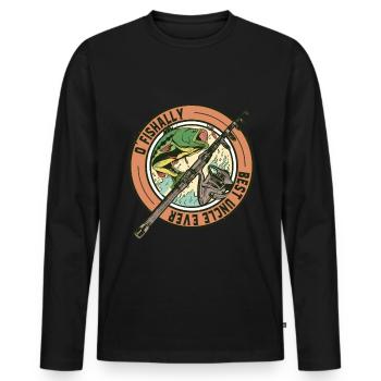 Vintage O'fishally Best Uncle Ever Funny Fishing - Männer Premium Bio Langarmshirt - Schwarz - Vorne - Nico (187cm)