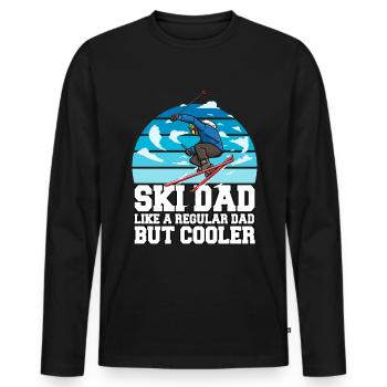Skiing Ski Dad Like A Regular Dad But Cooler - Men's Premium Organic Long Sleeve Shirt - black - Front - Nico (187cm)