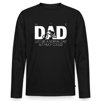 MTB Dad Just Like Normal Dad But Much Cooler - Männer Premium Bio Langarmshirt - Schwarz - Vorne - Nico (187cm)
