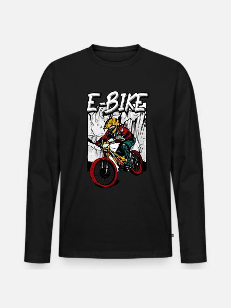 Pedelec E-Bike - Männer Premium Bio Langarmshirt - Schwarz
