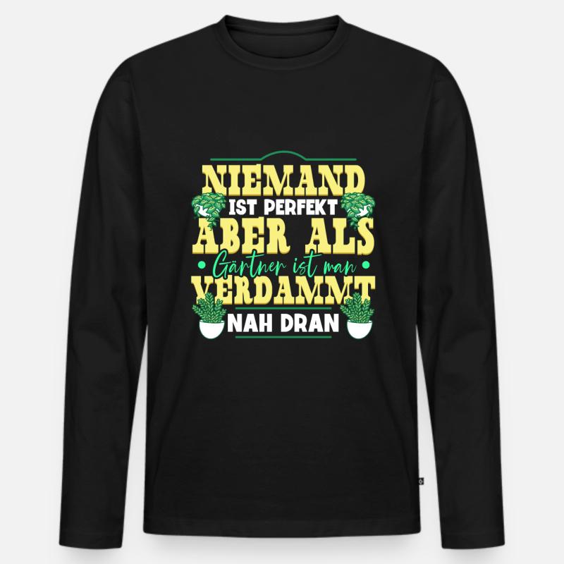 Garten Gärtner - Männer Premium Bio Langarmshirt - Schwarz