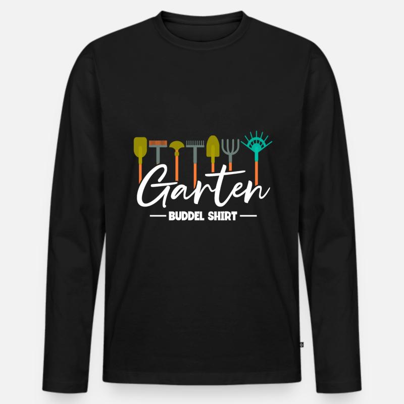 Gärtner Garten Buddel - Männer Premium Bio Langarmshirt - Schwarz