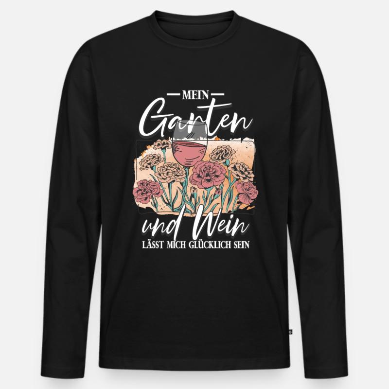 Mein Garten Gärtner - Männer Premium Bio Langarmshirt - Schwarz