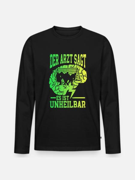 Eishockey Lustig - Männer Premium Bio Langarmshirt - Schwarz