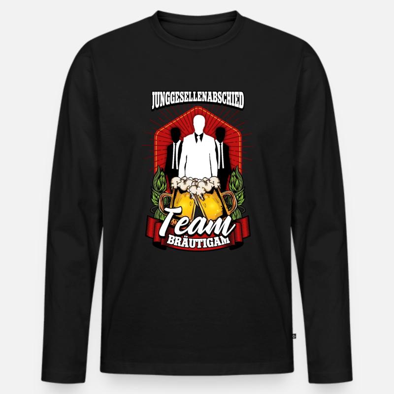 Junggesellenabschied Team Bräutigam - Männer Premium Bio Langarmshirt - Schwarz