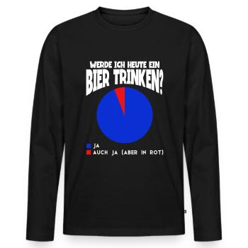 Werde ich heute ein Bier trinken Bier - Männer Premium Bio Langarmshirt - Schwarz - Vorne - Nico (187cm)