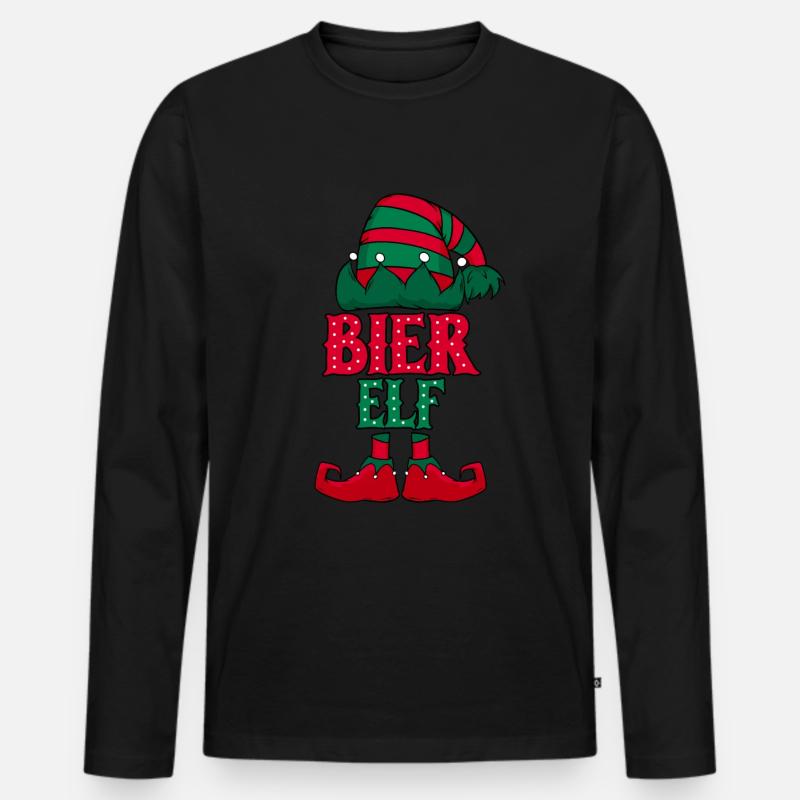 Weihnachten Bier - Männer Premium Bio Langarmshirt - Schwarz
