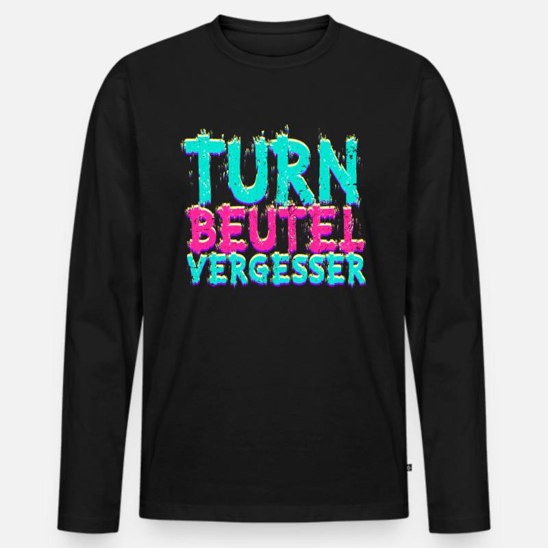 Techno Musik Turnbeutelvergesser - Männer Premium Bio Langarmshirt - Schwarz
