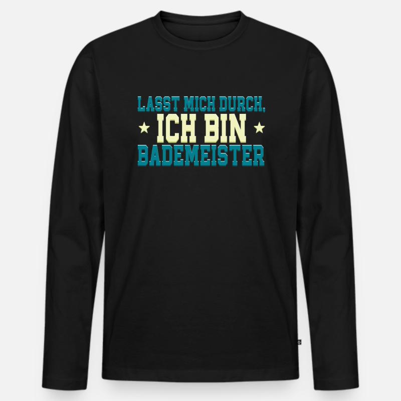 Rettungsschwimmer Bademeister - Männer Premium Bio Langarmshirt - Schwarz