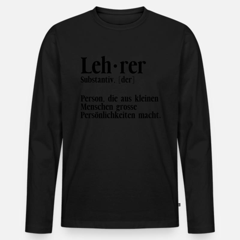 Klassenlehrer Lehrer Substantiv - Männer Premium Bio Langarmshirt - Schwarz