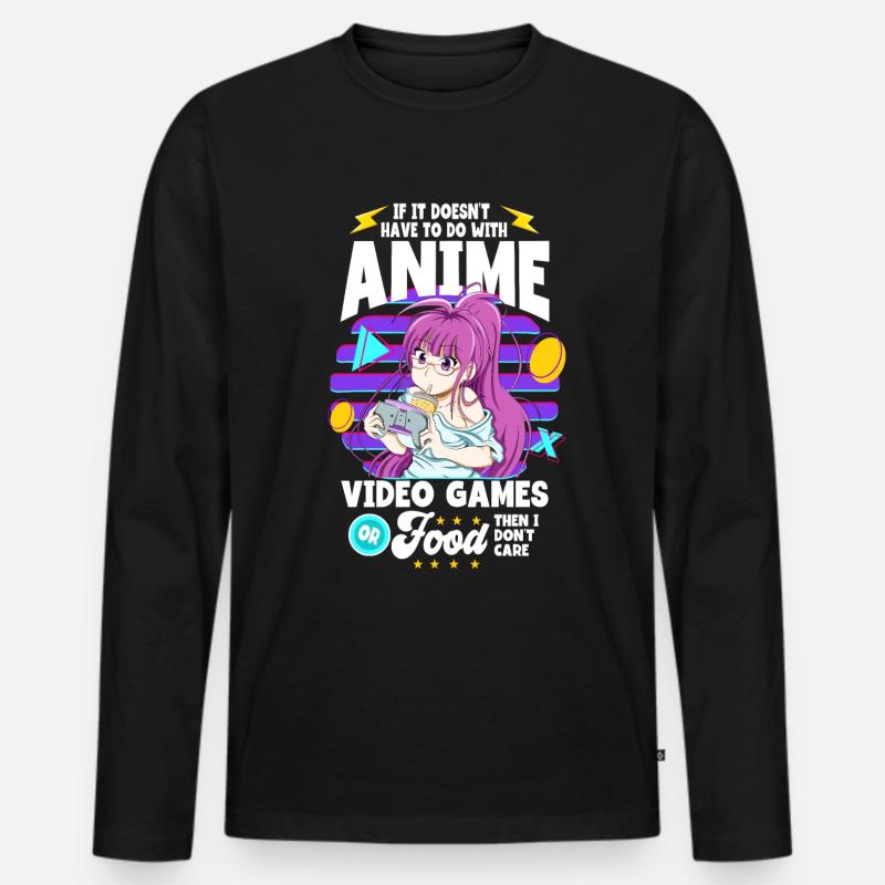 Anime Spruch Weeb Otaku - Männer Premium Bio Langarmshirt - Schwarz