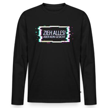 Techno Music - Men's Premium Organic Long Sleeve Shirt - black - Front - Nico (187cm)