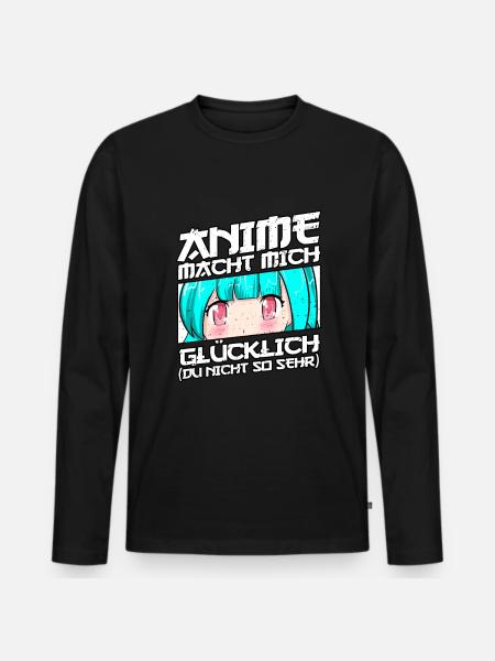 Anime Saying Weeb Otaku - Men's Premium Organic Long Sleeve Shirt - black