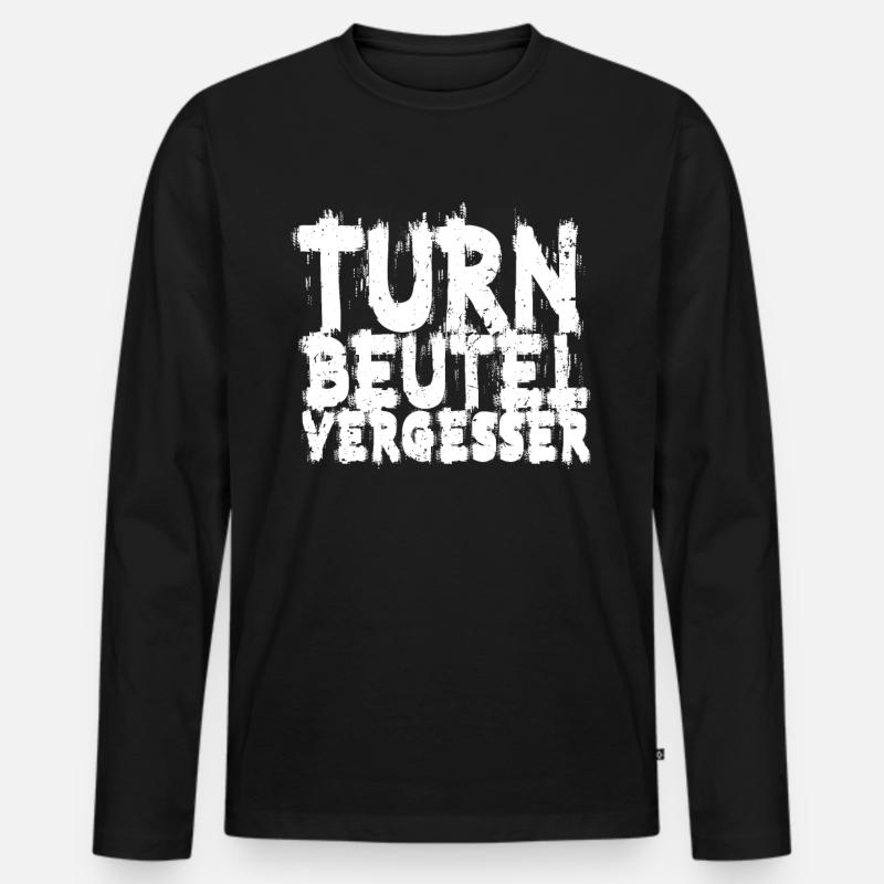 Techno Musik Turnbeutelvergesser - Männer Premium Bio Langarmshirt - Schwarz