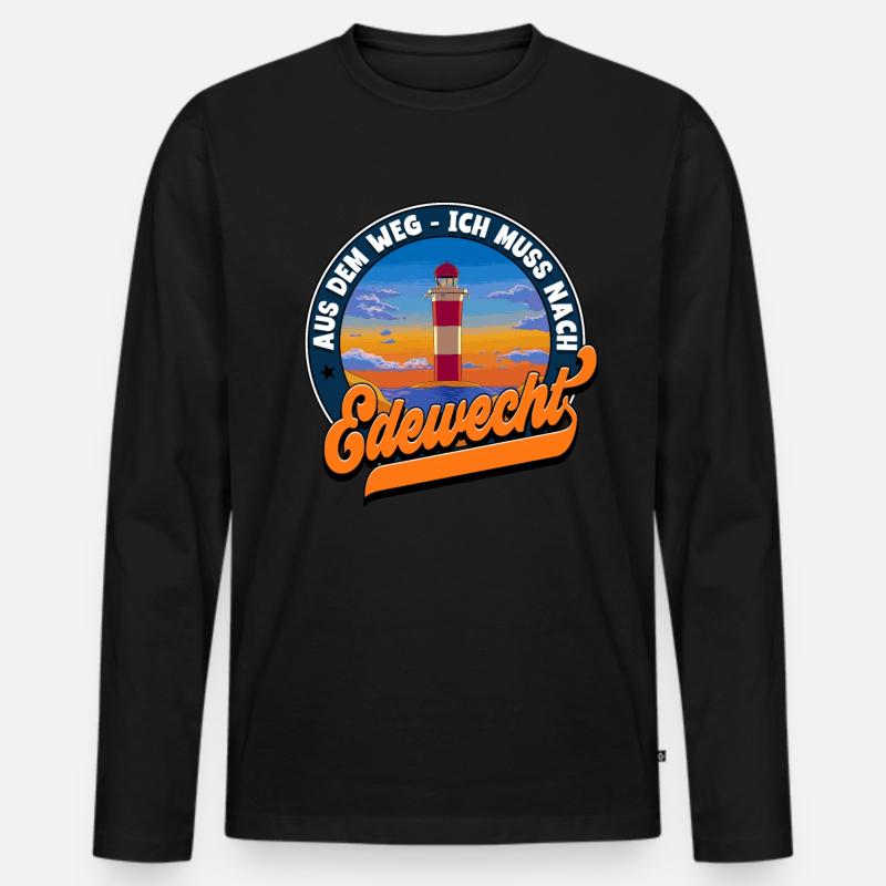 Edewecht - Männer Premium Bio Langarmshirt - Schwarz