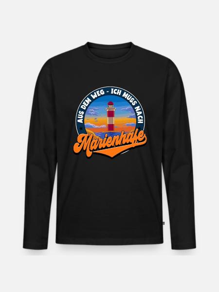 Marienhafe - Männer Premium Bio Langarmshirt - Schwarz