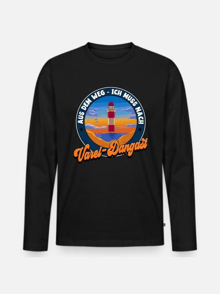 Varel-Dangast - Männer Premium Bio Langarmshirt - Schwarz