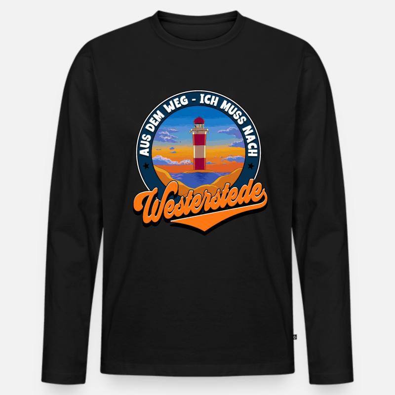 Westerstede - Männer Premium Bio Langarmshirt - Schwarz