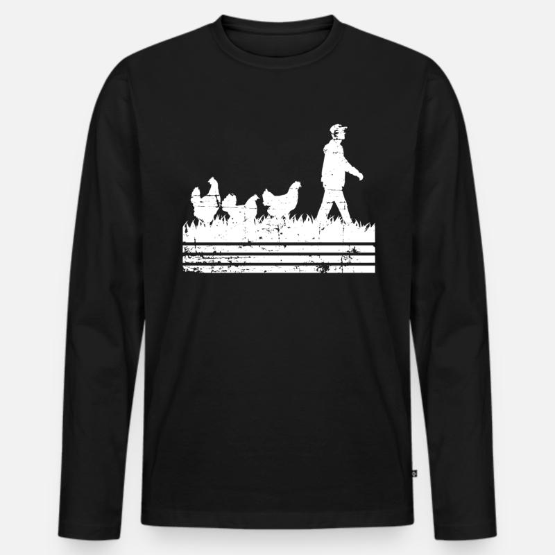Huhn Hühner - Männer Premium Bio Langarmshirt - Schwarz