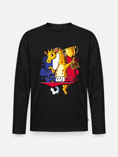 Frankreich Fußball - Männer Premium Bio Langarmshirt - Schwarz