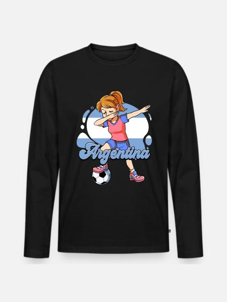 Argentinien Fußball - Männer Premium Bio Langarmshirt - Schwarz