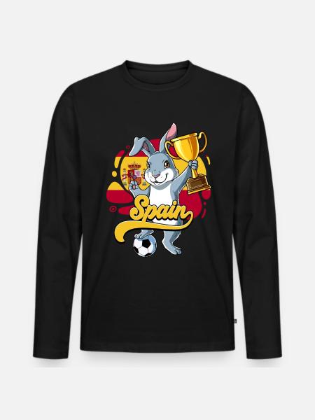 Spanien Fußball - Männer Premium Bio Langarmshirt - Schwarz