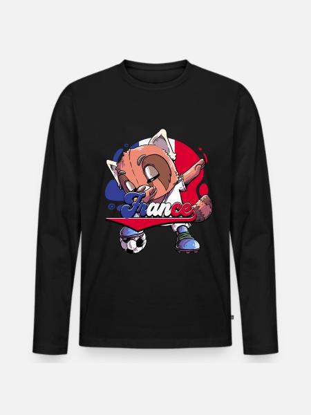 Frankreich Fußball - Männer Premium Bio Langarmshirt - Schwarz