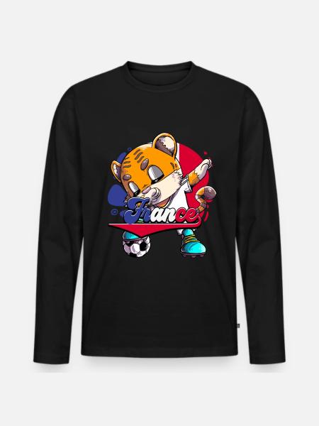 Frankreich Fußball - Männer Premium Bio Langarmshirt - Schwarz