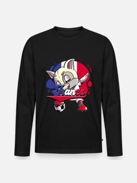 Frankreich Fußball - Männer Premium Bio Langarmshirt - Schwarz