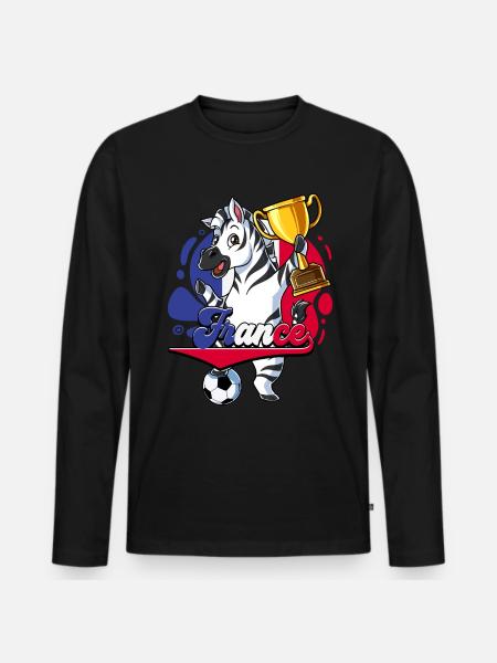 Frankreich Fußball - Männer Premium Bio Langarmshirt - Schwarz