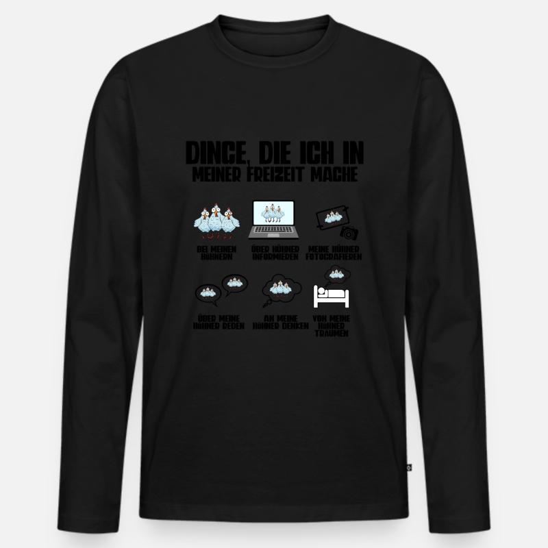 Huhn Hühner - Männer Premium Bio Langarmshirt - Schwarz