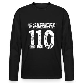 Polizist Polizei - Männer Premium Bio Langarmshirt - Schwarz - Vorne - Nico (187cm)