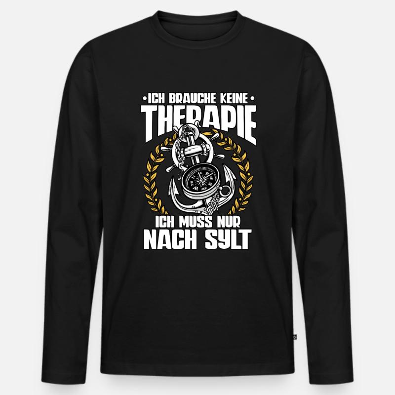 Sylt - Männer Premium Bio Langarmshirt - Schwarz