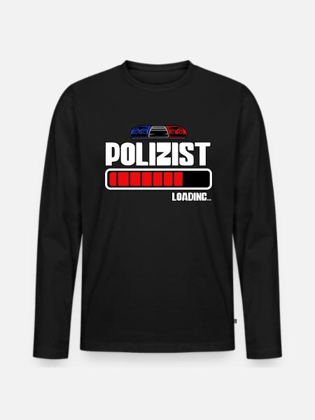 Polizist Loading Polizei - Männer Premium Bio Langarmshirt - Schwarz