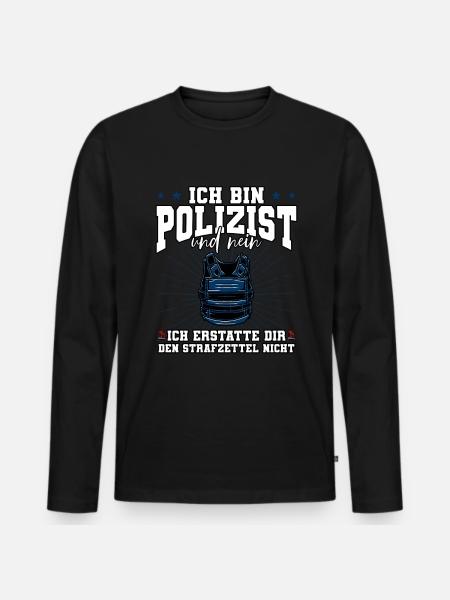 Ich Bin Polizist Polizei - Männer Premium Bio Langarmshirt - Schwarz